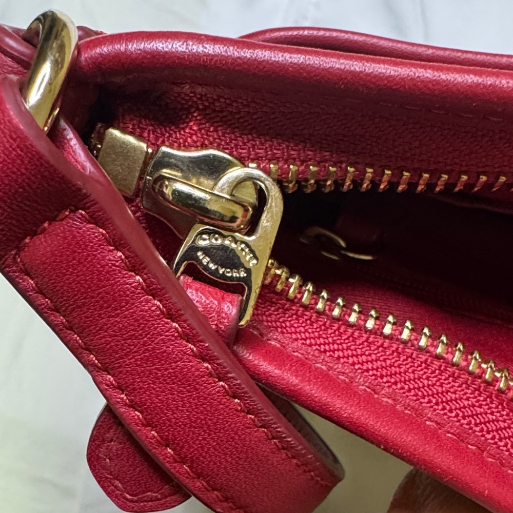 Coach Signature Monogram Crossbody Bag and Wallet Set Brown Red Stripe‎ - Picture 9 of 13